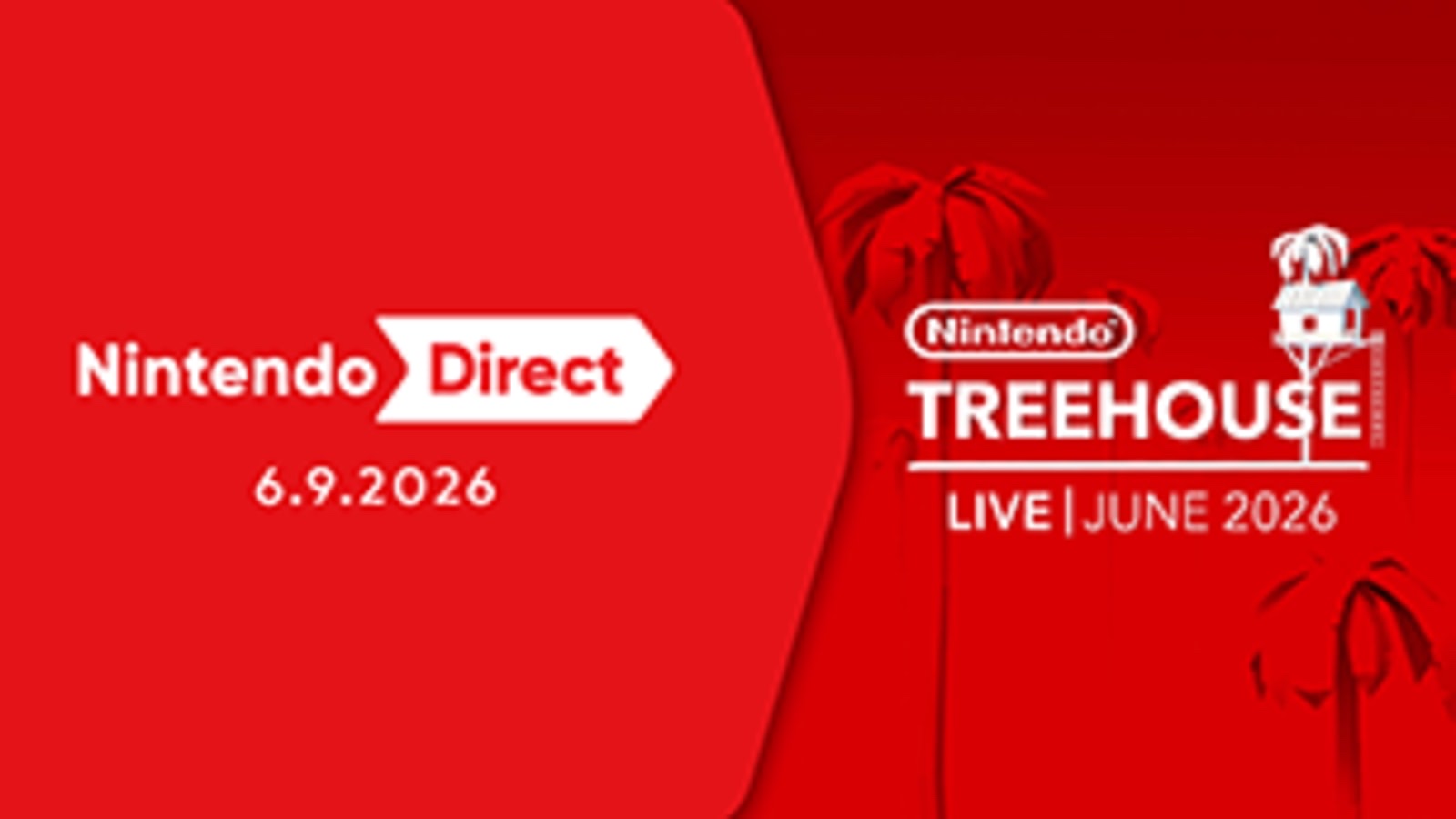 The official title card for Nintendo Direct and Nintendo Treehouse Live from June 9, 2026
